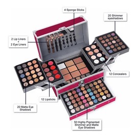 Kit De Maquillaje Paleta Rosa Malubero maletín de maquillaje