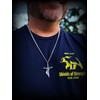 Shields of Strength Men's Lineman Cross Necklace with Bible Verse,
