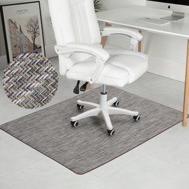 RccugmatS Chair Mat for Hardwood & Tile Floor, 47" x 52" Heavy Duty Office Chair Mat for Rolling Chairs, Anti Slip, Non-Curve, Floor Protector for Home Office, Gray Brown