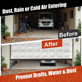 Garage Door Seals Bottom Rubber - Garage Door Weather Stripping Bottom Seal Kit Seal Strip Replacement with 5/16" T Ends, Universal Weatherproof Garage Door Seals Prevent Drafts, Water & Dust