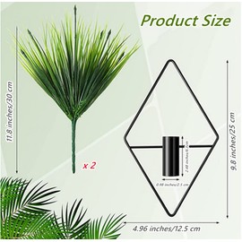 JOSON 9.8 inches Hanging planters with Artificial Plants, Modern Geometric Wall Decoration, Indoor Plant Holder for Home Living Room Office Decoration (Black, Aquatic Plant)