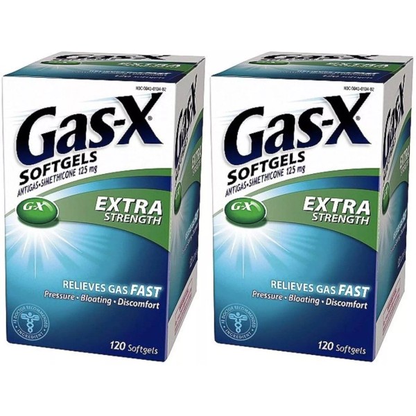 Gas-X 2 PACK - Gas-X Extra Strength Antigas Simethicone. 120