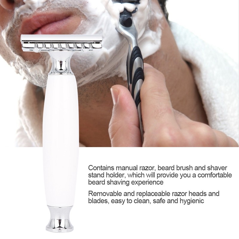 Men Retro Shaver Set Classic Razor Beard Brush Shaver Stand