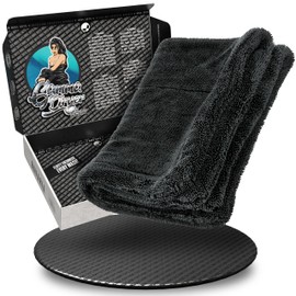 Nuke Guys Car Drying Cloth Extremely Absorbent and Gentle on Paint, Gamma Dryer L 40 x 60 cm, Black, 1400 GSM Microfibre Cloth for Efficient Drying After Car Wash, Microfibre Cloth