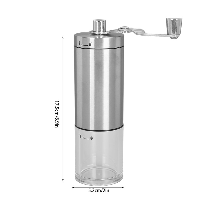 Hand Crank Coffee Grinder Multifunctional Stainless Steel and Ceramic Manual