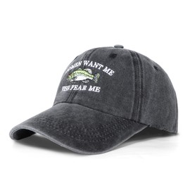 Acado Want Me Fish Fear Me Baseball Cap Embroidered Funny Hat