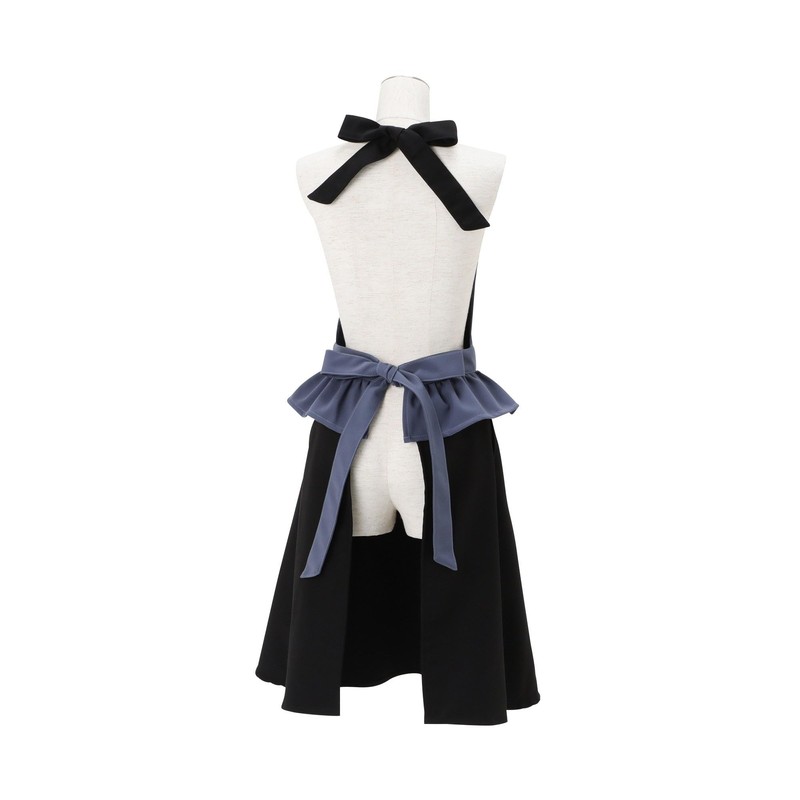 Francfranc Peplum Full Apron, New Life, Gift, blue / black