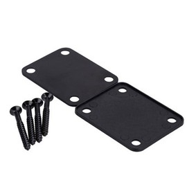 TUOREN 3Pack Electric Guitar Part Neck Plate String Tree Guide Retainer 1/4 Inch Input Jack Socket Plate with Screws for Fender Strat Tele Style Guitar (Black)
