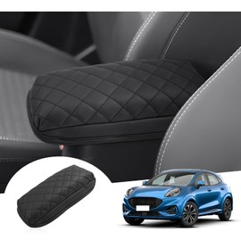 GAFAT Compatible with Ford Puma/Fiesta MK8 ST 2017-2024 Centre Armrest Cover, Centre Console Armrest Protection, PU Microfibre Leather Padding, 3 cm Increases Thickened Fatigue, Puma Accessories