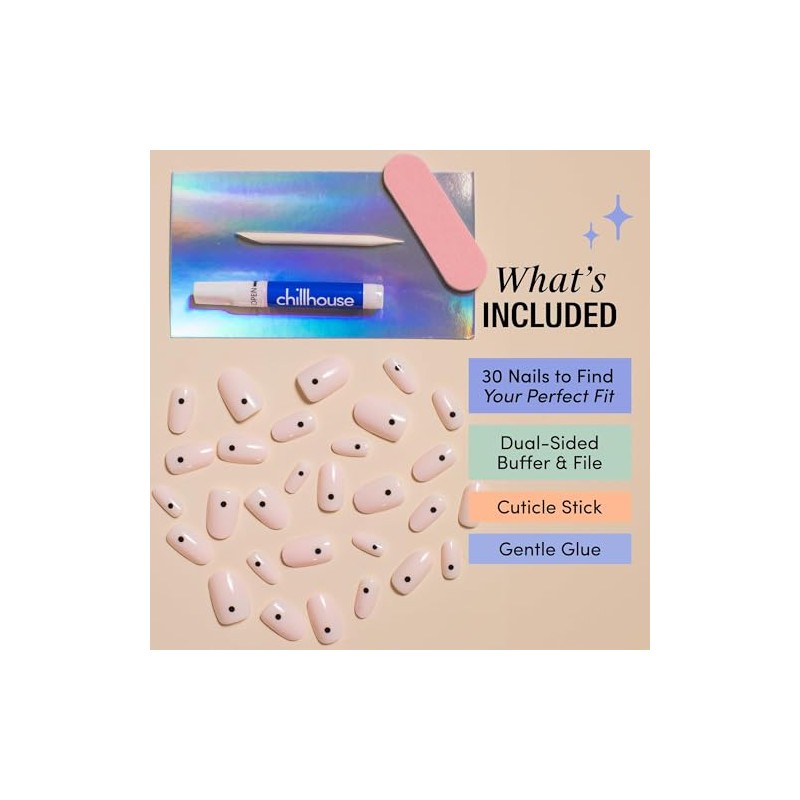 Chillhouse Chill Tips Simples | Juego de Uñas Clean Break,