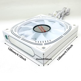 Pxyz Computer Case Fans 120mm aRGB 5v-3pin,Computer Cooling Fan 1800 RPM，Addressable RGB LED System Fan Silent，PWM RGB Fan for Gaming PC，Adjustable Color LED PC Cooling Fan (black-into)