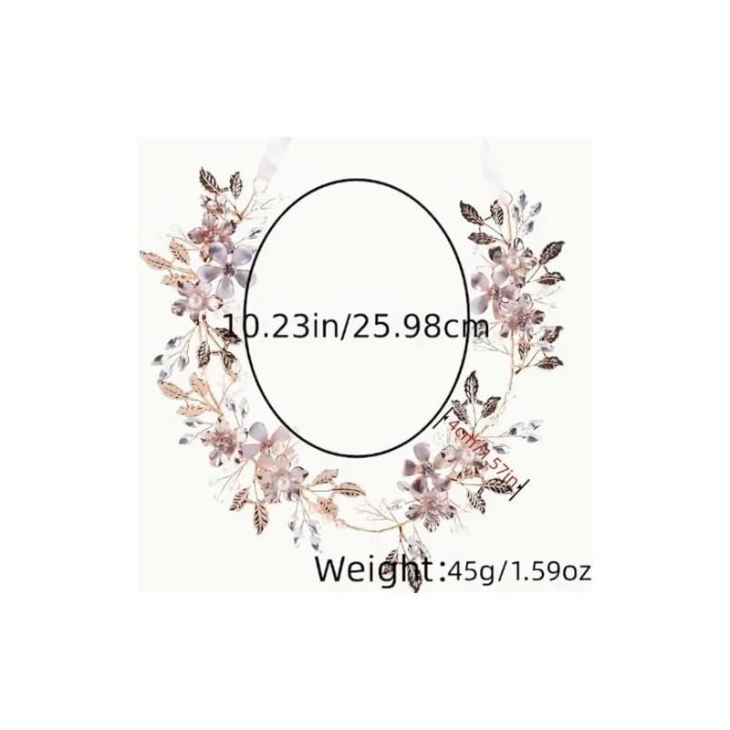 Abc Style Diadema Novia Dorada Flores para Pelo Fiesta Mujeres