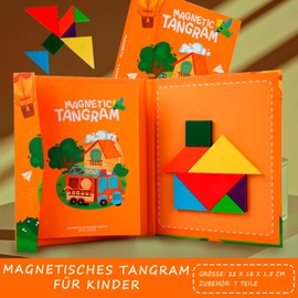 ALPESU KIDS – Magnetisches Tangram für Kinder ab 3 Jahren – Lernspielzeug im Buchformat mit 7 magnetischen Teilen – Tragbares Puzzle – Ideal für Reisen – Kreatives und pädagogisches Geschenk