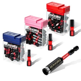 Geinxurn Impact Resistant Screwdriver Bits Set, 90 Pieces 25 mm Magnetic Hex (4 mm, 5 mm, 6 mm) S2 Steel Multi Driver Bits, 1 Piece 75 mm Bit Holder with Storage Colourful Box