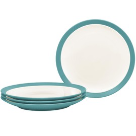 Noritake Colorwave Turquoise Set of 4 Curve Dinner Plates, 11"