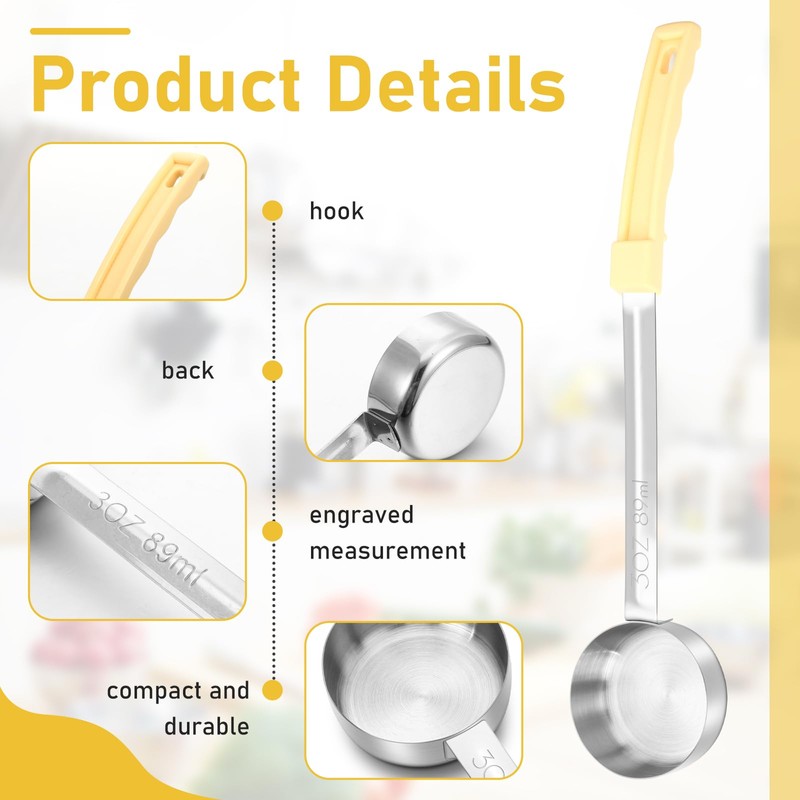Teenyyou 8 Pcs Portion Control Serving Spoons Portion Scoops Cups