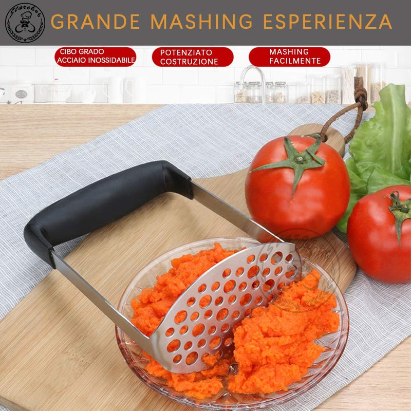 Starchef Masher Ricer,Stainless Steel Masher Ricer with Soft Handle, Baby