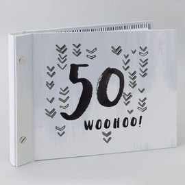 Luxe Birthday Guest Book With Photo Album by Hotchpotch - Grey 50th