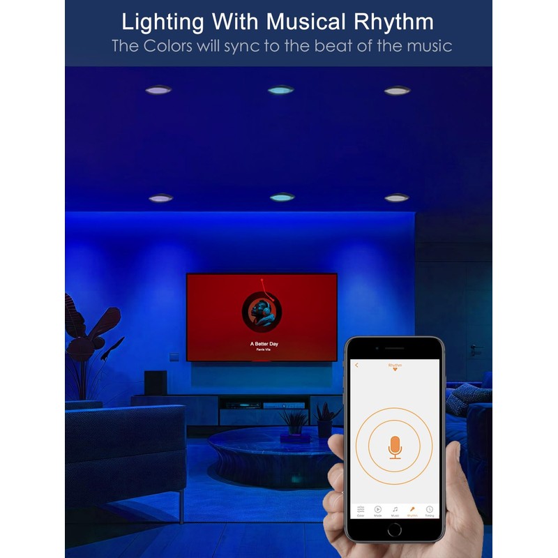 ILC 4 Inch LED Reccessed Downlights Compatible with Alexa (Hub