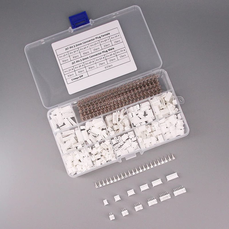 RFaha 920pcs JST-PH Kit 2.0mm 2/3/4/5/6/7 Pin Female Head Plug