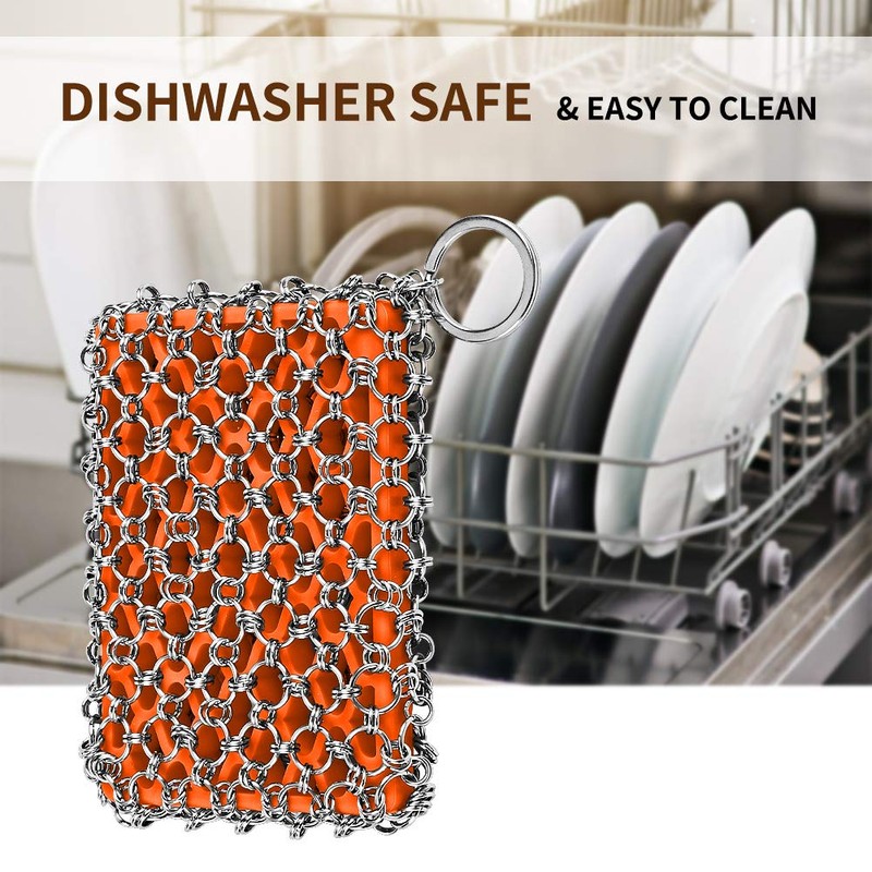 Most Flexible Cast Iron Scrubber, 316L Cast Iron Cleaner Chainmail