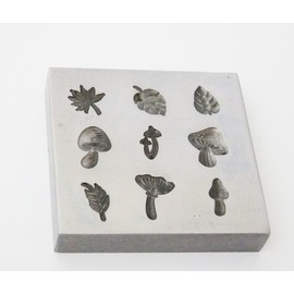 Shot Plate 9 Designs Mushrooms Etc. Impression Dies | Silversmith Supplies | Silversmith Tools | Metal Stamps for Jewelry | Metal Stamps |