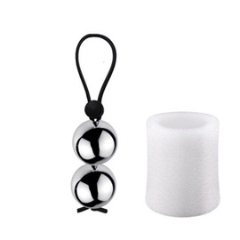 Men's Stretch Weighted Suspension Ball Ring, Progressive Endurance Trainer-USZF57 (25mm Silver Double Ball)