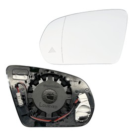 Left Driver Side Mirror Glass Heated With Blind Spot Without Auto Dimming Compatible with Mercedes GLC C300 2016 2017 2018 2019 2020 2021 2022 (Driver Blind Spot No-Anti-glare)