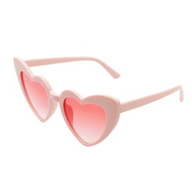 ALLY-MAGIC 70s Vintage Love Heart Sunglasses, Women Cat Eye Ladies Retro Vintage Designer Style UV400 Protection Fancy Colorful Eyewear, Fancy Dress Style Colorful Glasses for Summer Party (pink)
