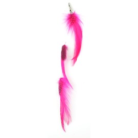 Designer Feathers 12747 Feather Hair Extension, Bleached and Dyed Hackle (Hot Pink)