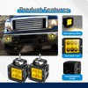 Wsays 2PCS LED Amber Light Pods & Ditch Hood Hinge