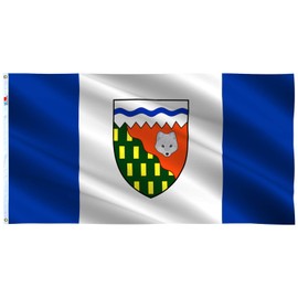 Rhungift Northwest Territories Flag 3X5 Ft,Silk Fabric Canvas Header and Double Stitched - Canadian Province Drapeau Territoires du Nord-Ouest Flags 90x150cm