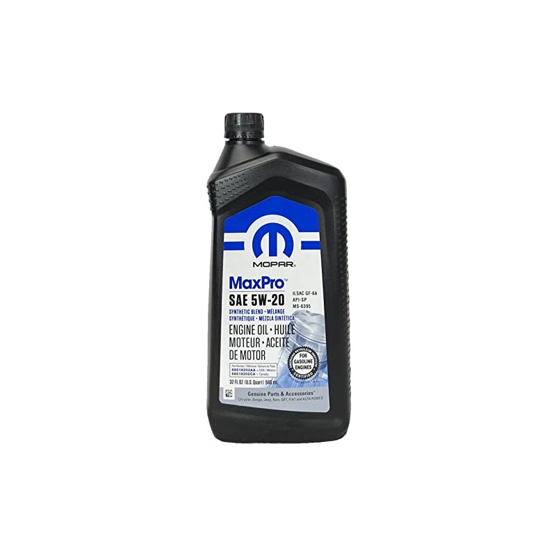 Mopar MaxPro 5W20 SAE Motor Oil for Jeep Dodge Chrysler