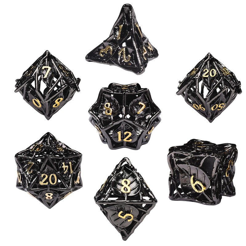 SIQUK 7-Piece DND Dice Set, Metal Dice Game, Polyhedral Dice,