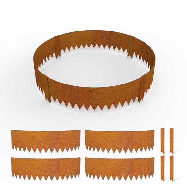 BUYYAH Cor-Ten Steel Landscape Edging with Rust Patina Finish, Pre-Rusted