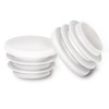 16mm (5/8 Inch) Round Plastic Plug, Round White Plastic End