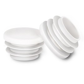 16mm (5/8 Inch) Round Plastic Plug, Round White Plastic End Cap, Hardware Plugs, Pipe Tubing End Cap for Chair Table Stool Leg, 10 PCS