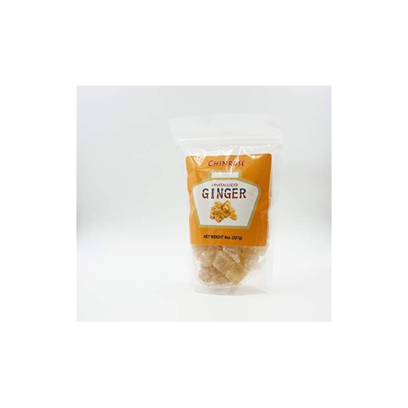 ChinRose Crystallized Ginger, 8-Ounce Bags (Pack of 6)