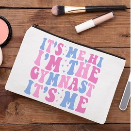 NMPCreativeStore It's Me Hi I'm The Gymnast It's Me Makeup Bag - Gymnast Makeup Bag - Dance Coach Gift - Dance Teacher Gift - Dance Cosmetic Bag For Women On Birthday- Christmas- Holiday