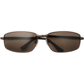 UVカット おしゃれ メンズ サングラス メタル フレーム / ブラウン 7864-02