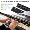 AKOLAFE 16 Pack 6 Inch Black Piano Hinge Heavy Duty
