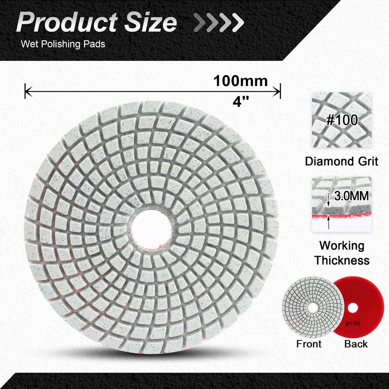 FOCSTOL Diamond Wet Polishing Discs - Pack of 6 100