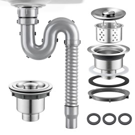 Kit de Desagüe para Lavabo de Baño, 0.8M Tubo de Desagüe Tipo U