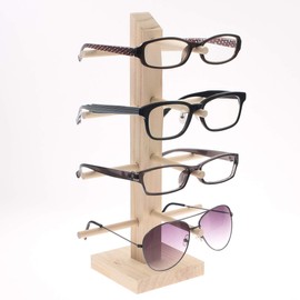 Forest Paper Glasses Stand, For 4 Pieces, Natural Wood, Solid Wood, Beige, Includes 1 Glasses Cloth