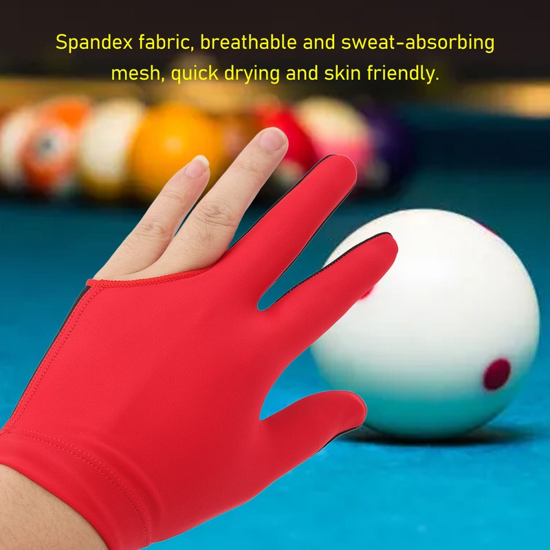 Left Hand Billiard Gloves Polyurethane Fiber Average Size Three Fingers