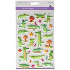 Multicraft Imports SS066C Later Gator Craft 3D Pop-Up Stickers, Multicolor