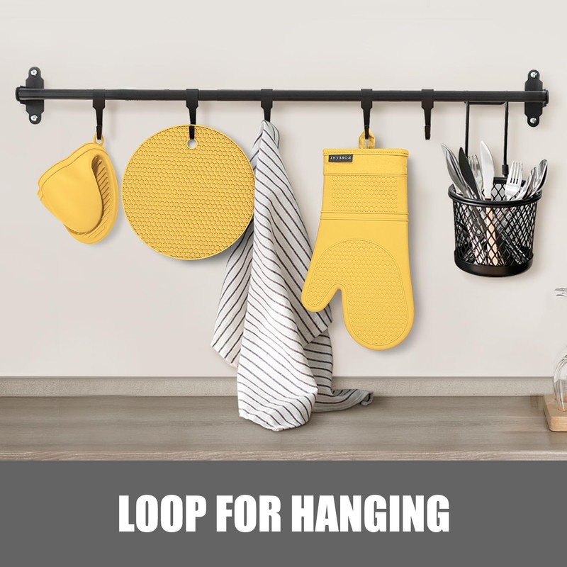 Rorecay Oven Mitts and Pot Holders Sets 6pcs, Extra Long