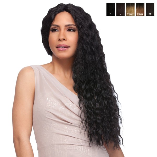 Sensationnel Elegant Synthetic Hair Wig Empress Lace Front Wig French Wave Custom Wig, Colour: T1B/27 (OMBRE Black/Blonde)