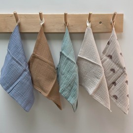 Minifolk set of 5 Washcloths/Mini Muslins | 100% Cotton | 22x22cm | Ocean Set