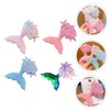 Healvian 4pcs Mermaid Sequin Hairpins for Girls Glitter Hair Clips